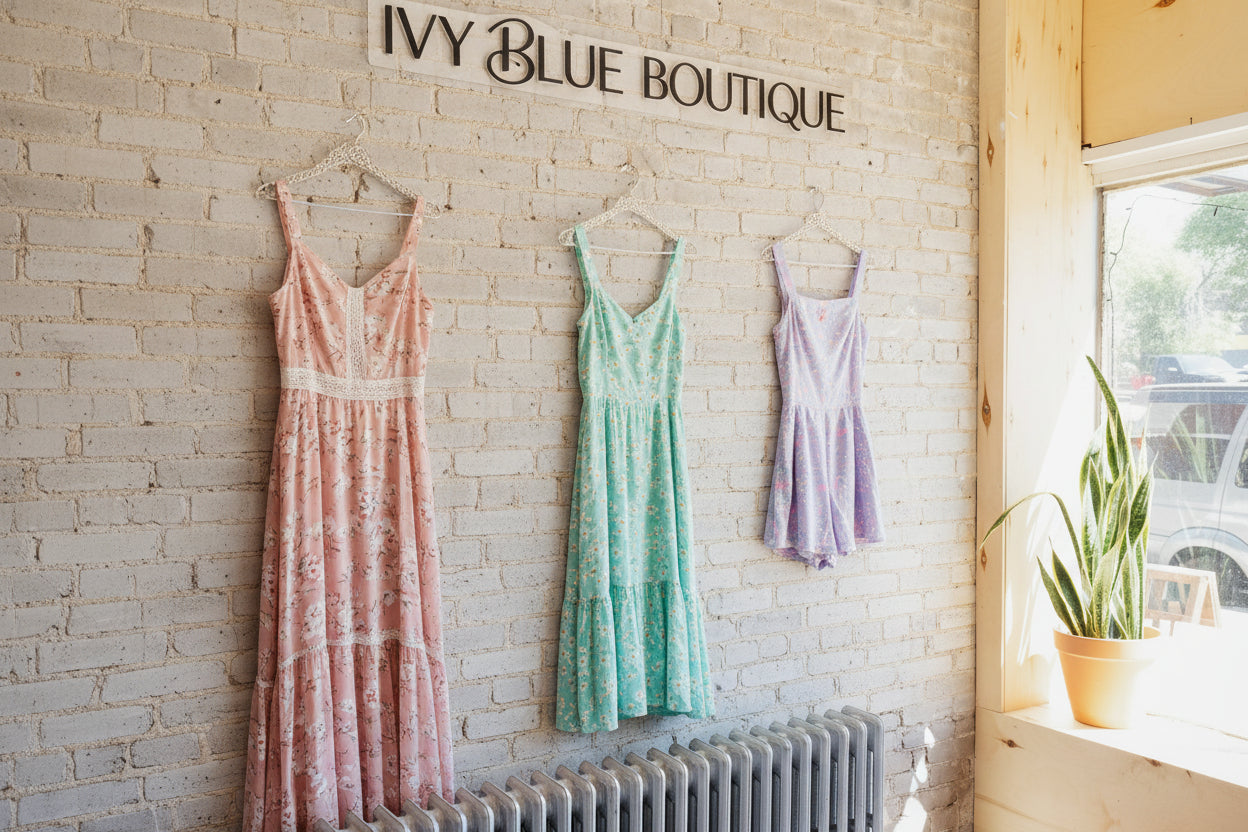 blue ivy dress shop Amelia Multi Floral Halter Maxi Dress - Blue main image 0
